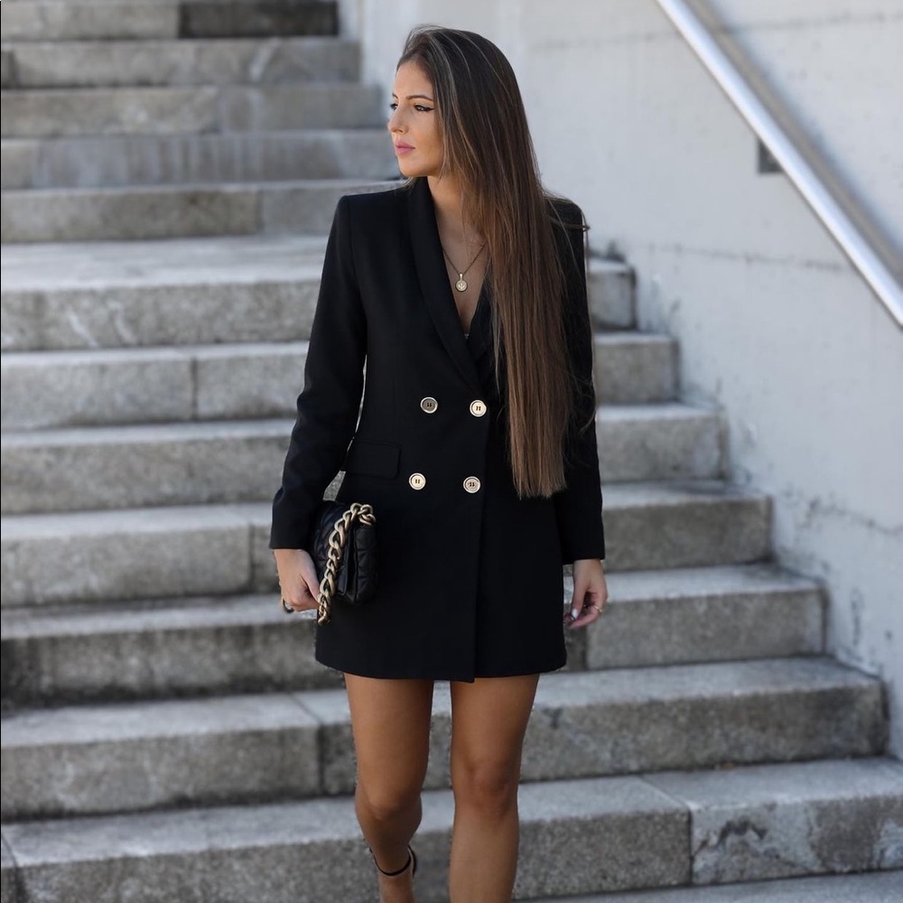 Last🔥Zara double breast blazer dress bloggers fav - Picture 5 of 8